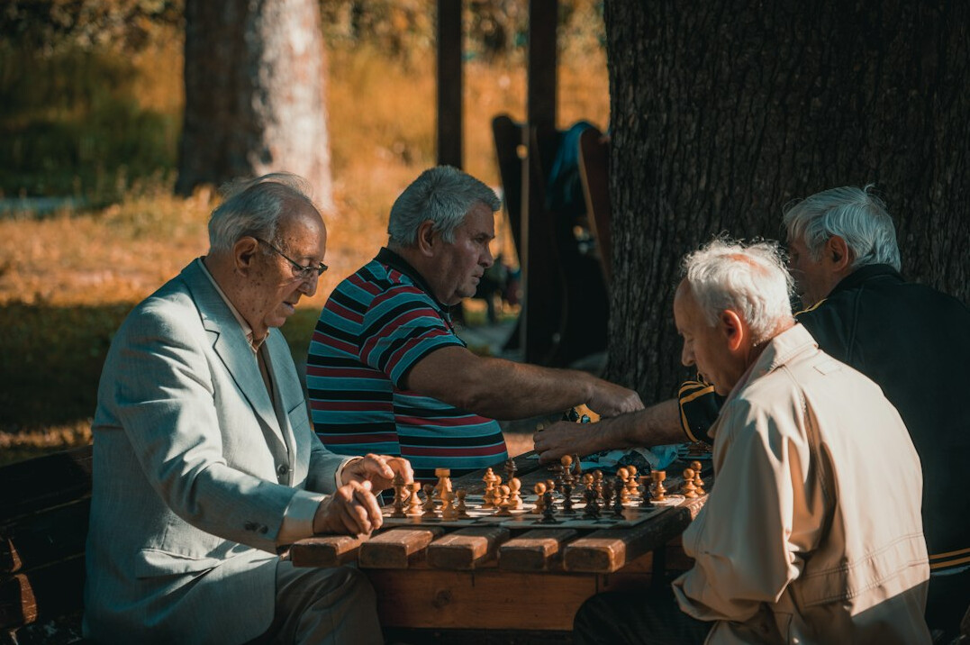 seniors playing games together