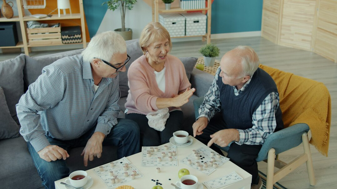 seniors sharing stories in circle