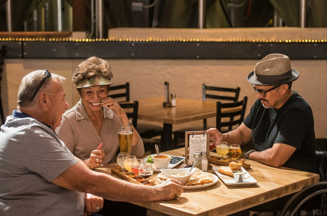 seniors enjoying meal