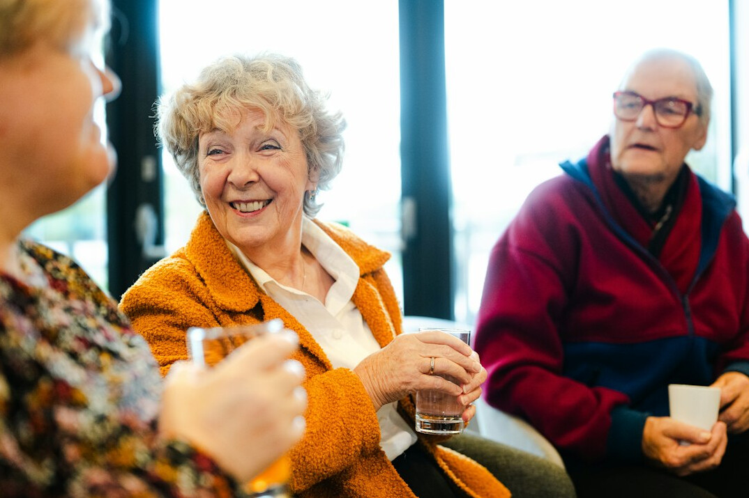 senior friends chatting