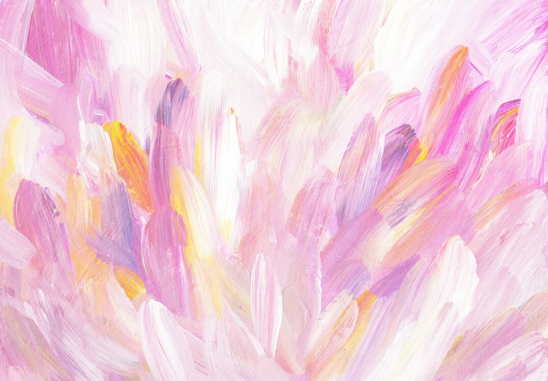 Colorful abstract paint strokes on canvas in warm and soft colors
